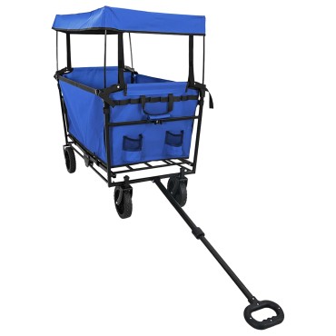 vidaXL Αναδιπλούμενο Τρόλεϊ Χειρός Μαύρο 105 x 56,5 x 116 εκ.