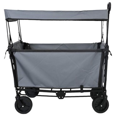 vidaXL Αναδιπλούμενο Τρόλεϊ Χειρός Γκρι 105 x 56,5 x 116 εκ.