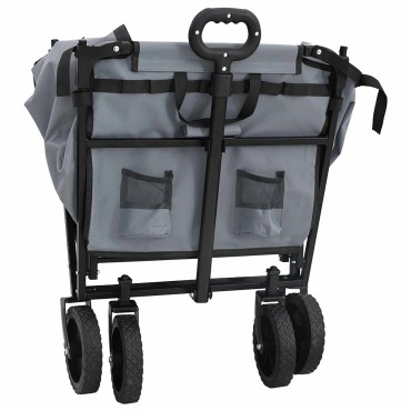 vidaXL Αναδιπλούμενο Τρόλεϊ Χειρός Γκρι 105 x 56,5 x 116 εκ.