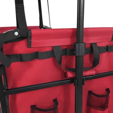 vidaXL Καρότσι Αγορών Με Φρένα Κόκκινο 105 x 56,5 x 116 εκ.