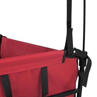 vidaXL Καρότσι Αγορών Με Φρένα Κόκκινο 105 x 56,5 x 116 εκ.
