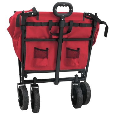vidaXL Καρότσι Αγορών Με Φρένα Κόκκινο 105 x 56,5 x 116 εκ.