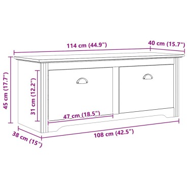 vidaXL Πάγκος Χωλ BODO Μέλι Καφέ 118x40x50cm Επεξεργασμένο Ξύλο 1 τεμ.