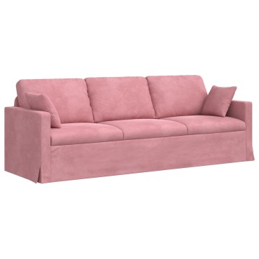 vidaXL Καναπές Ροζ 228x78x80cm Βελούδο