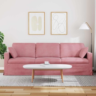 vidaXL Καναπές Ροζ 228x78x80cm Βελούδο