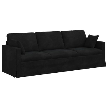 vidaXL Καναπές Μαύρο 228x78x80cm Βελούδο
