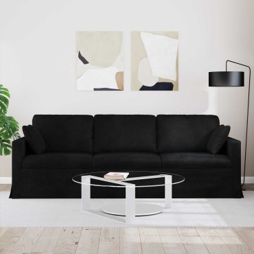 vidaXL Καναπές Μαύρο 228x78x80cm Βελούδο