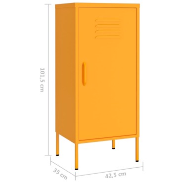 vidaXL Ντουλάπι Αποθήκευσης Μουσταρδί 42,5x35x101,5cm από Ατσάλι 1 τεμ.