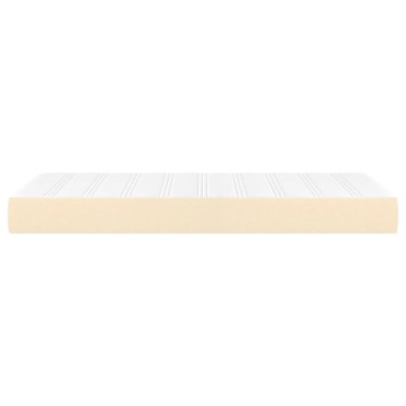 vidaXL Στρώμα με Pocket Springs Μεσαίας Σκληρότητας Κρεμ 90x200x20cm Υφασμάτινο 1 τεμ. - Μονό