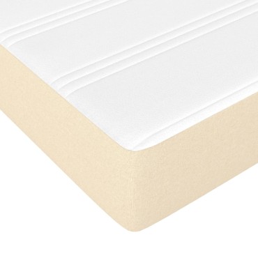 vidaXL Στρώμα με Pocket Springs Μεσαίας Σκληρότητας Κρεμ 90x200x20cm Υφασμάτινο 1 τεμ. - Μονό