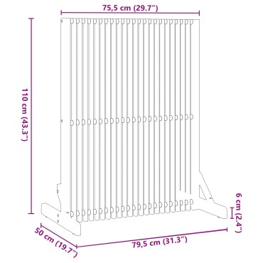 vidaXL Οθόνη Ιδιωτικότητας Καφέ 79,5x50x110cm