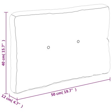 vidaXL Μαξιλάρι Παλέτας Κρεμ 50x40x12cm Υφασμάτινο