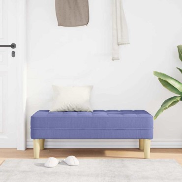 vidaXL παγκάκι με μαξιλάρι Μπλε τζην 113x57x39cm ύφασμα