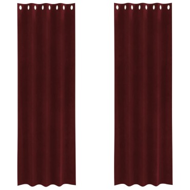 vidaXL Κουρτίνες συσκότισης 2 τμχ. Κόκκινο 140x225cm Βελούδο