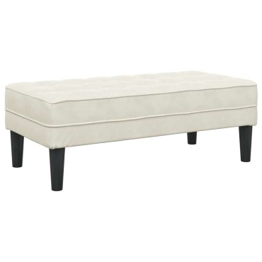 vidaXL παγκάκι με μαξιλάρι Κρεμ 113x57x39cm Βελούδο