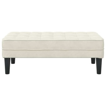 vidaXL παγκάκι με μαξιλάρι Κρεμ 113x57x39cm Βελούδο