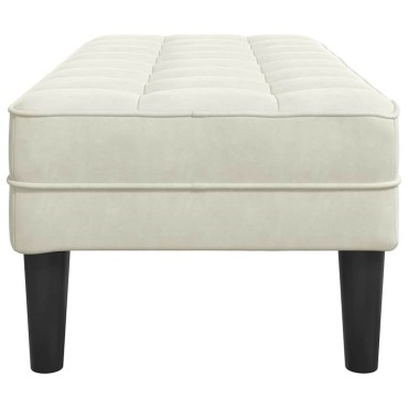 vidaXL παγκάκι με μαξιλάρι Κρεμ 113x57x39cm Βελούδο