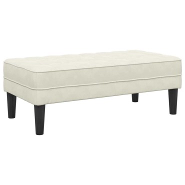 vidaXL παγκάκι με μαξιλάρι Κρεμ 113x57x39cm Βελούδο