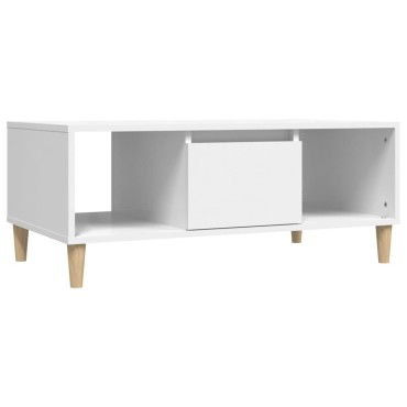 vidaXL Τραπεζάκι Σαλονιού Λευκό 90x50x36,5cm Επεξεργασμένο Ξύλο 1 τεμ.