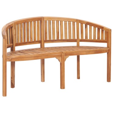 vidaXL Παγκάκι με Καμπυλωτή Πλάτη από Μασίφ Ξύλο Teak 151x60x86cm 1 τεμ.