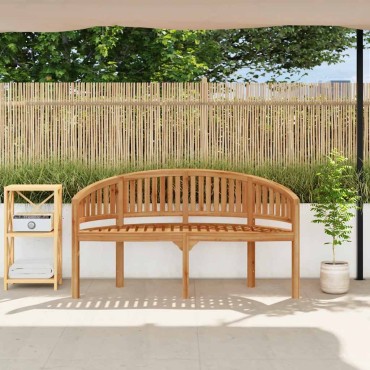 vidaXL Παγκάκι με Καμπυλωτή Πλάτη από Μασίφ Ξύλο Teak 151x60x86cm 1 τεμ.