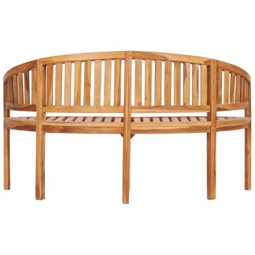 vidaXL Παγκάκι με Καμπυλωτή Πλάτη από Μασίφ Ξύλο Teak 151x60x86cm 1 τεμ.