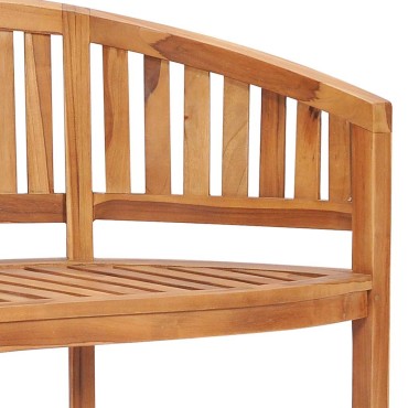 vidaXL Παγκάκι με Καμπυλωτή Πλάτη από Μασίφ Ξύλο Teak 151x60x86cm 1 τεμ.