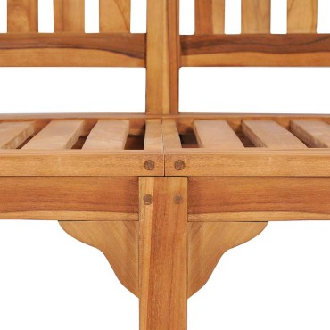 vidaXL Παγκάκι με Καμπυλωτή Πλάτη από Μασίφ Ξύλο Teak 151x60x86cm 1 τεμ.