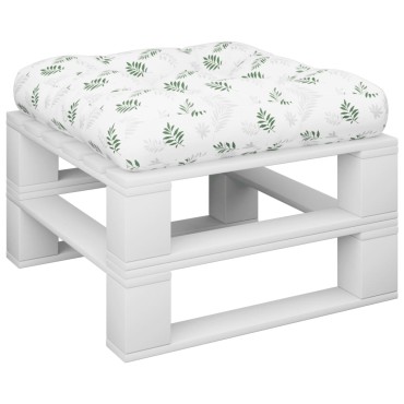 vidaXL Μαξιλάρι Παλέτας με Σχέδιο Φύλλων 60x60x12cm Υφασμάτινο