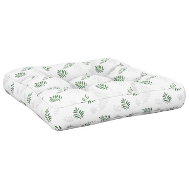 vidaXL Μαξιλάρι Παλέτας με Σχέδιο Φύλλων 60x60x12cm Υφασμάτινο
