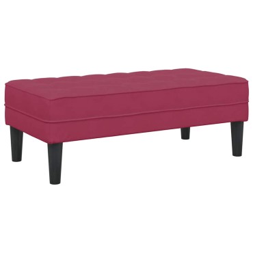 vidaXL παγκάκι με μαξιλάρι Κόκκινο 113x57x39cm Βελούδο
