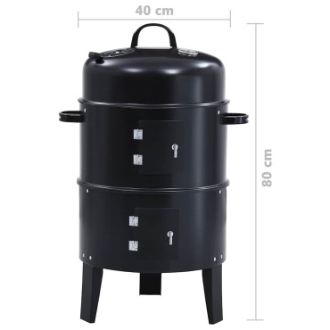 vidaXL Ψησταριά Κάρβουνου/Καπνιστήριο 3 σε 1 40 x 80 εκ.