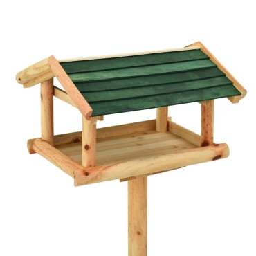 vidaXL Ταΐστρα Πουλιών με Σταντ 37x28x100 εκ. από Μασίφ Ξύλο Ελάτης