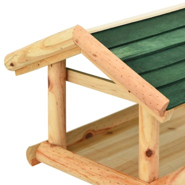 vidaXL Ταΐστρα Πουλιών με Σταντ 37x28x100 εκ. από Μασίφ Ξύλο Ελάτης