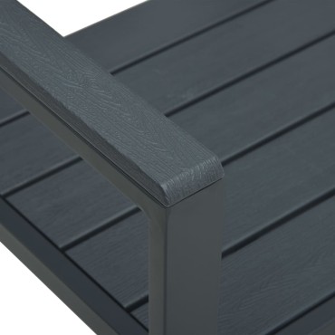vidaXL Παγκάκι Κήπου Γκρι με Όψη Ξύλου από HDPE 120x64x78cm 1 τεμ.