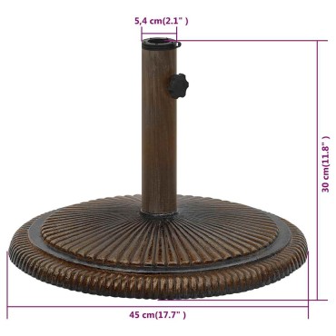 vidaXL Βάση Ομπρέλας Μπρονζέ 45 x 45 x 30 εκ. από Χυτοσίδηρο