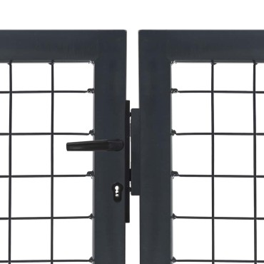 vidaXL Πόρτα Κήπου με Στύλους Ατσάλινη 350x100 εκ. Ανθρακί