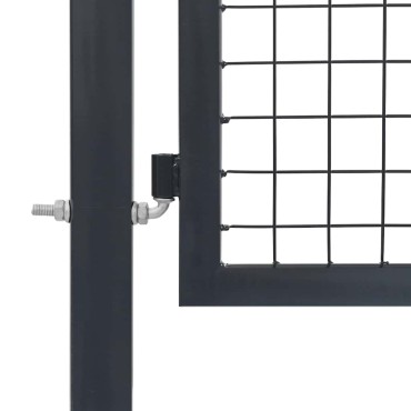 vidaXL Πόρτα Κήπου με Στύλους Ατσάλινη 350x100 εκ. Ανθρακί