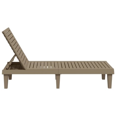 vidaXL Ξαπλώστρα Ανοιχτό Καφέ 155x58x83cm από Πολυπροπυλένιο 1 τεμ.