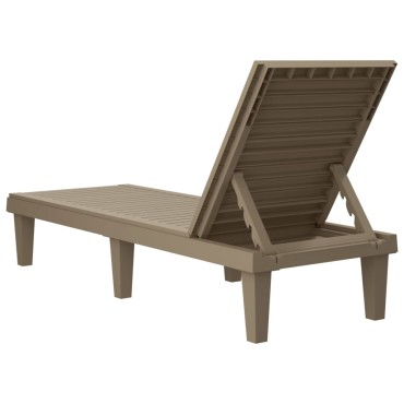 vidaXL Ξαπλώστρα Ανοιχτό Καφέ 155x58x83cm από Πολυπροπυλένιο 1 τεμ.