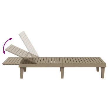 vidaXL Ξαπλώστρα Ανοιχτό Καφέ 155x58x83cm από Πολυπροπυλένιο 1 τεμ.