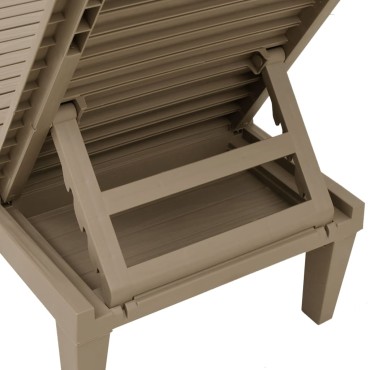 vidaXL Ξαπλώστρα Ανοιχτό Καφέ 155x58x83cm από Πολυπροπυλένιο 1 τεμ.