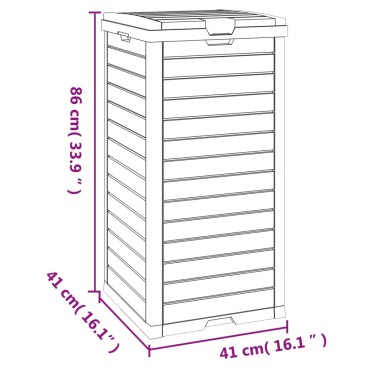 vidaXL Κάδος Απορριμμάτων Εξ. Χώρου Μαύρος 41x41x86 εκ. Πολυπροπυλένιο