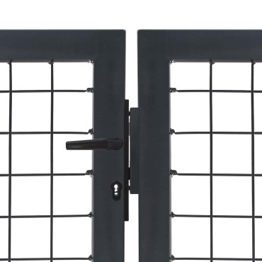 vidaXL Πόρτα Κήπου με Στύλους Ανθρακί Ατσάλι 350x120 εκ.