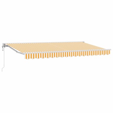 vidaXL Σκελετός Τέντας Κίτρινο και Λευκό 400 x 200 cm