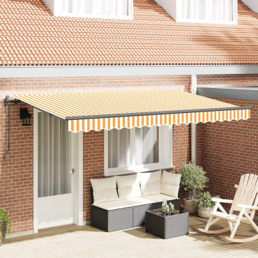 vidaXL Αναδιπλούμενη τέντα Κίτρινο 400 x 200 cm ύφασμα