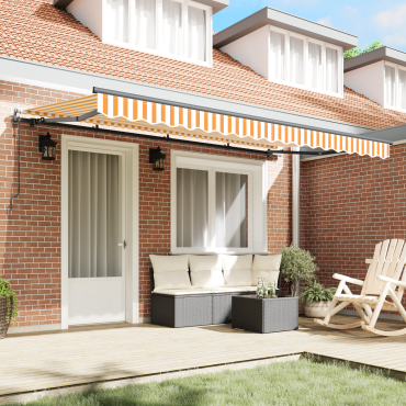 vidaXL Αναδιπλούμενη τέντα Κίτρινο 400 x 200 cm ύφασμα