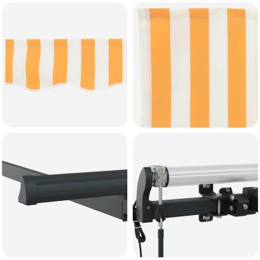 vidaXL Αναδιπλούμενη τέντα Κίτρινο 400 x 200 cm ύφασμα