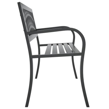 vidaXL Παγκάκι Κήπου Μαύρο Ατσάλινο 120x53x75cm 1 τεμ.