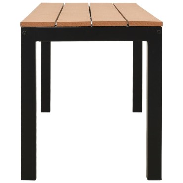 vidaXL Παγκάκι Κήπου Μαύρο / Καφέ από Ατσάλι / WPC 110x39x45cm 1 τεμ.